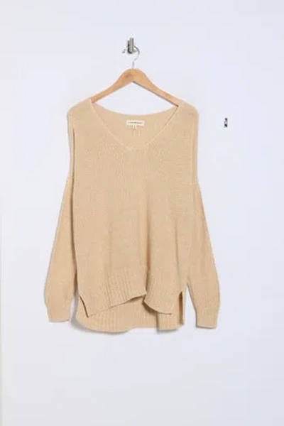 Lucky Brand V-neck Pullover Sweater In Neutral