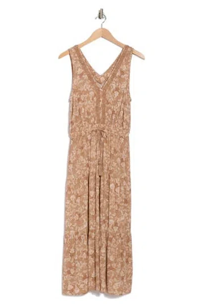 Lucky Brand V-neck Tiered Midi Dress