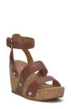 Lucky Brand Valintina Ankle Strap Platform Wedge Sandal In Brownstone Cobwax