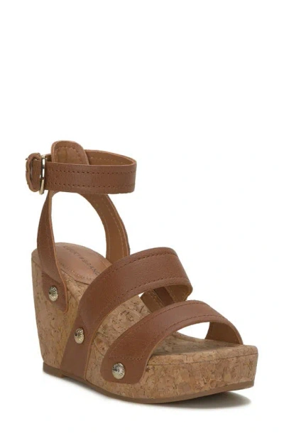 Lucky Brand Valintina Ankle Strap Platform Wedge Sandal In Pinto
