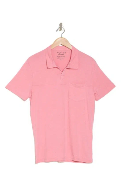 Lucky Brand Venice Burnout Johnny Collar Polo In Pink