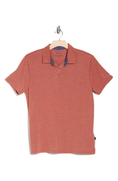 Lucky Brand Venice Burnout Snap Polo In Ginger Bread