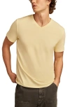 Lucky Brand Venice V-neck Burnout T-shirt In Mellow Yellow