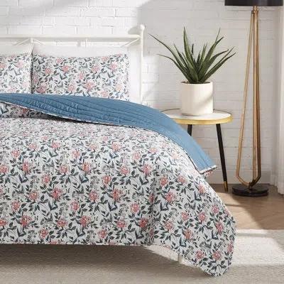 Lucky Brand Vintage Charm Reversible Quilt Sets In Blue