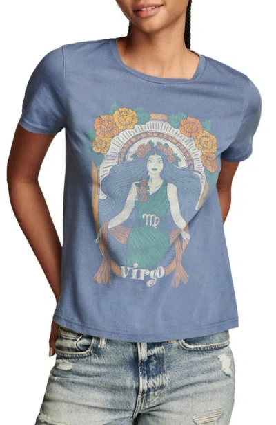 Lucky Brand Virgo Embroidered Cotton Graphic T-shirt In China Blue