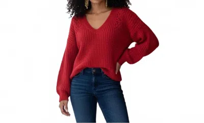 Lucky Brand V-neck Sweater In Red