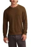 Lucky Brand Waffle Cotton & Linen Crewneck Sweater In Brown