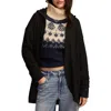 Lucky Brand Waffle Knit Shawl Hoodie