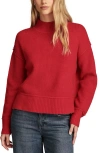 Lucky Brand Waffle Stitch Mock Neck Sweater In Tango Red