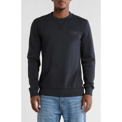 Lucky Brand Washed Logo Fleece Sweatshirt In Blue