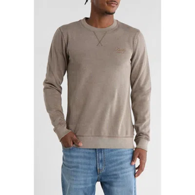 Lucky Brand Washed Logo Fleece Sweatshirt In Gray