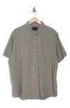 Lucky Brand Washed Mason Short Sleeve Workshirt In Moon Mist