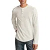 Lucky Brand Mens Crewneck Button Placket Henley Shirt In White