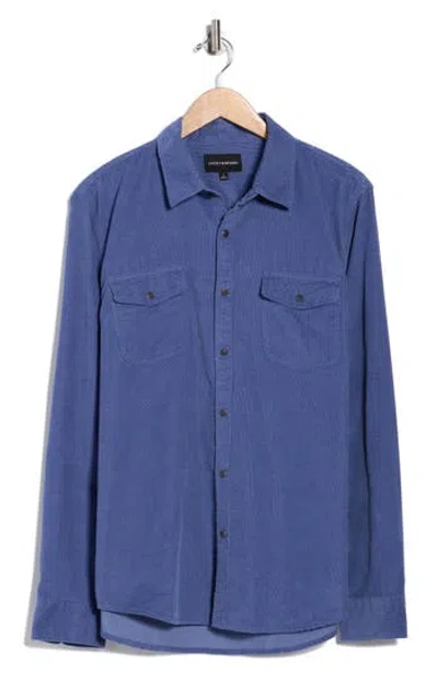 Lucky Brand Western Corduroy Shirt In Blue