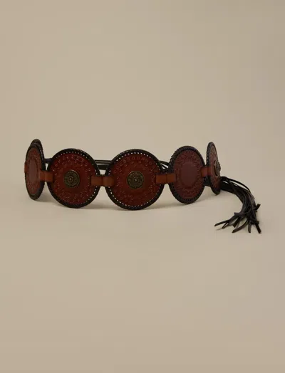 Lucky Brand Western Disc Belt In Brown