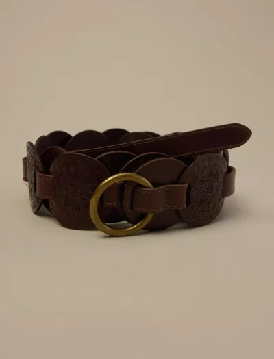 Lucky Brand Western Disc Belt In Green