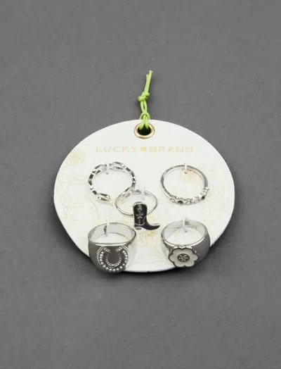 Lucky Brand Western Ring Set In Grey