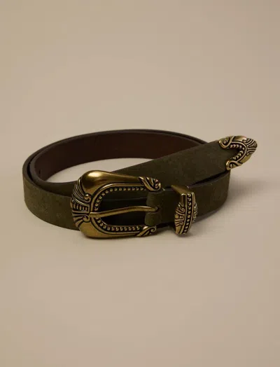 Lucky Brand Western Suede Belt In Multi