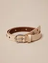 Lucky Brand White Cutout Heart Belt In Brown