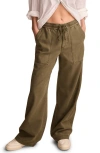 Lucky Brand Wide Leg Utility Drawstring Pants In Dusty Olive