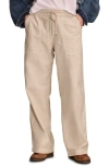 Lucky Brand Wide Leg Utility Drawstring Pants In Tofu