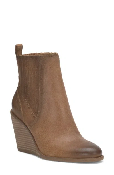 Lucky Brand Wilano Wedge Bootie In Caramel,caramel Suede