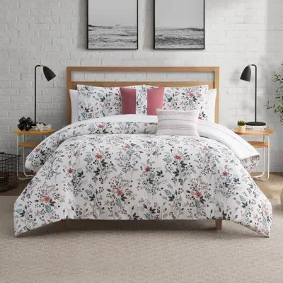 Lucky Brand Wild Flower Comforter Sets In White;green;pink