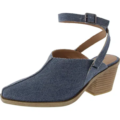 Lucky Brand Winola Womens Suede Pointed Toe Ankle Strap In Blue