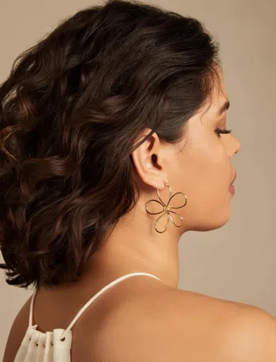 Lucky Brand Wire Daisy Earring In Yellow