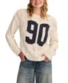 Lucky Brand Women's 90s Graphic Cotton Crewneck Sweater In White