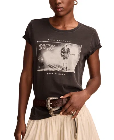 Lucky Brand Women's Ac/dc Classic Crew Tee In Jet Black