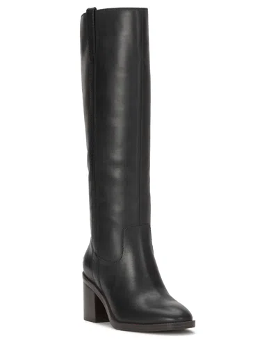 Lucky Brand Women's Adana Extra-wide Calf Tall Block Heel Boots In Black