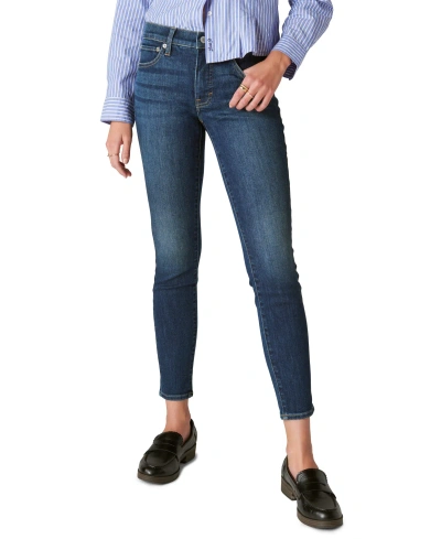 Lucky Brand Ava Womens Mid-rise Dark Wash Skinny Jeans In High Peak