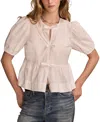 Lucky Brand Women's Babydoll Flyaway Top In Bright White
