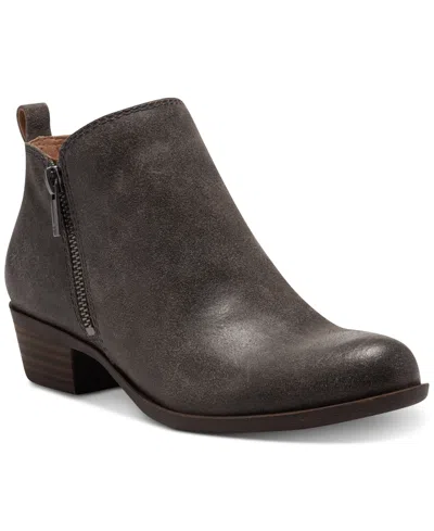 Lucky Brand Women's Basel Ankle Booties In Storm Leather