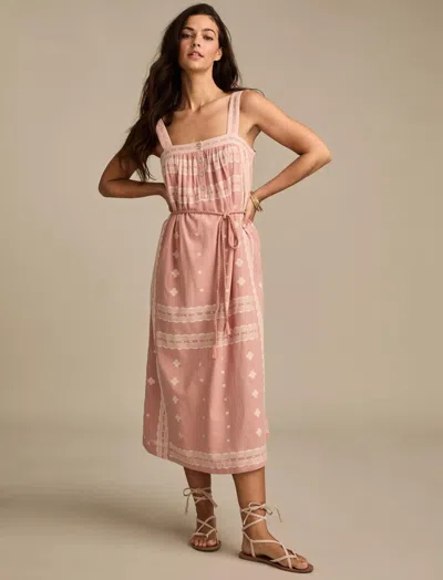 LUCKY BRAND WOMEN'S BELTED HENLEY MIDI DRESS