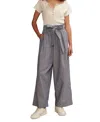 Lucky Brand Cotton Blend Paperbag Pants In Blue Stripe