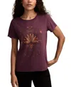 Lucky Brand Studded Bloom Like A Lotus Graphic T-shirt In Burgundy