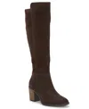 Lucky Brand Women's Bonnay Extra Wide Calf Knee-high Dress Boots In Brown
