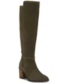 Lucky Brand Women's Bonnay Extra Wide Calf Knee-high Dress Boots In Khaki Green Suede