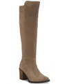 Lucky Brand Bonnay Womens Extra Wide Calf Suede Knee-high Boots In Mink Suede