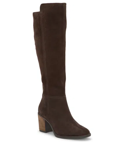 Lucky Brand Women's Bonnay Knee-high Wide Calf Dress Boots In Brown