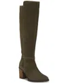 Lucky Brand Women's Bonnay Extra Wide Calf Knee-high Dress Boots In Khaki Green Suede
