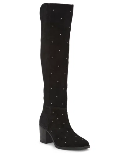 LUCKY BRAND WOMEN'S BORAH STUDDED OVER-THE-KNEE DRESS BOOTS