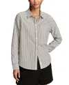 Lucky Brand The Boyfriend Stripe Button-up Shirt In Navy Stripe