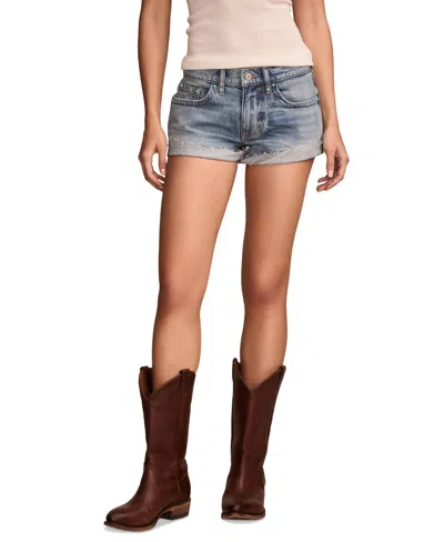 Lucky Brand Women's Boyfriend Cuffed Festival Denim Shorts In Ride Or Die Wash