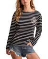 Lucky Brand Sailor Stripe Long Sleeve T-shirt In Navy Stripe
