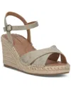 Lucky Brand Women's Candyr Espadrille Wedge Sandals In Natural,platinum Metallic Linen