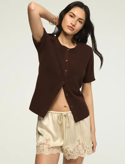 Lucky Brand Women's Cardigan Crew Sweater Tee In Brown