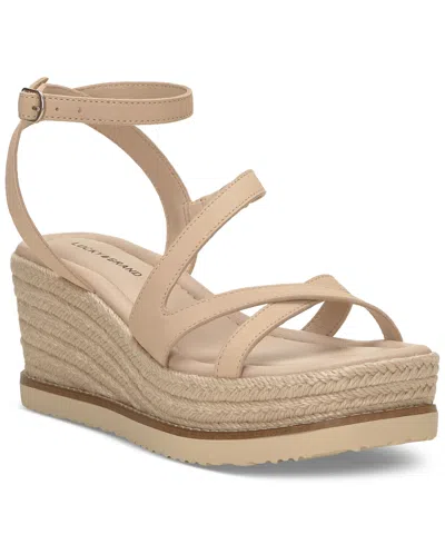 Lucky Brand Women's Carolie Strappy Espadrille Wedge Sandals In Cannellini Leather